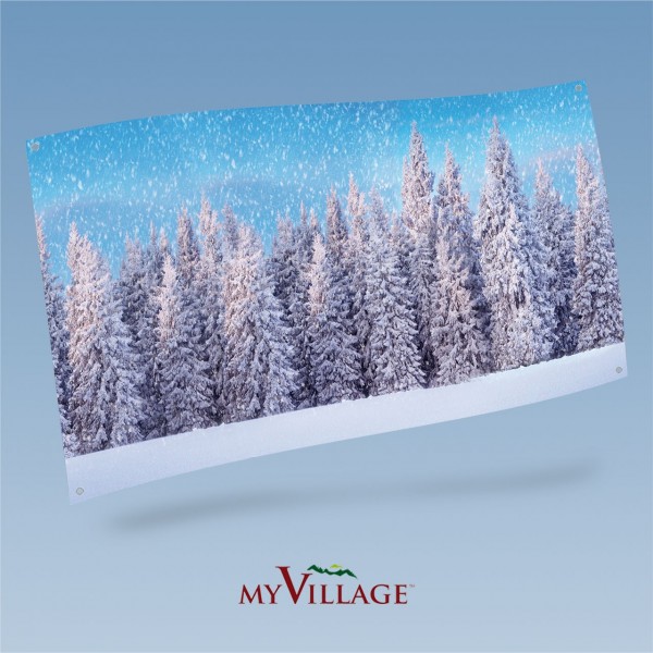 Background Textile Snow Forest Landscape