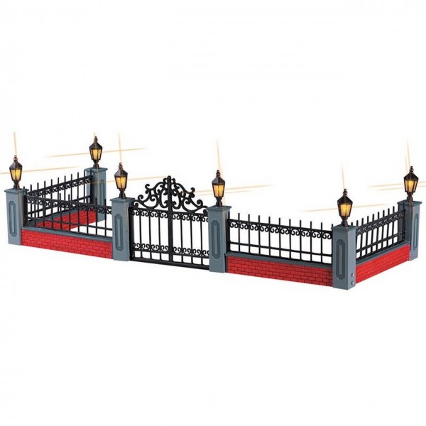 Lighted Wrought Iron Fence