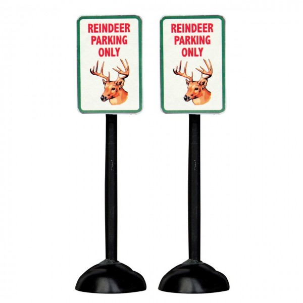 2 Reindeer Parking Only Signs