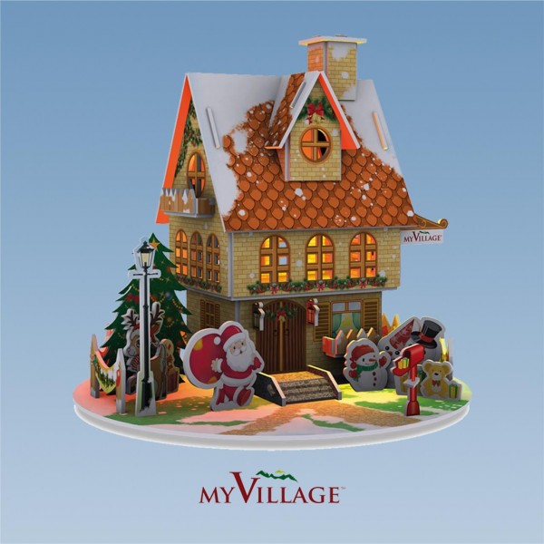 3D Puzzle maison Noël avec LED